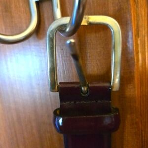 Trafalgar Italian Handmade Palladio Antique Burgundy Calf Leather Belt